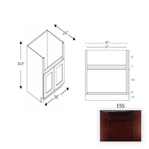 Framed Shaker Classic Wood Espresso Maple Base Cabinet Natural clear coat 1