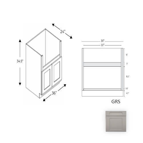 Framed Shaker Premium Wood Grey Shaker Base Cabinet Natural clear coat 1
