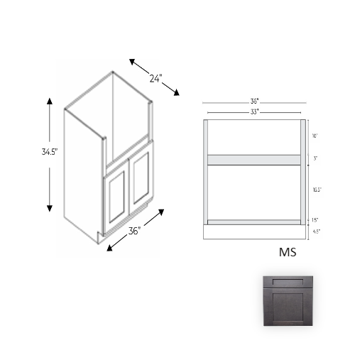 Framed Shaker Deluxe Wood Modern Slate Base Cabinet Natural clear coat 1