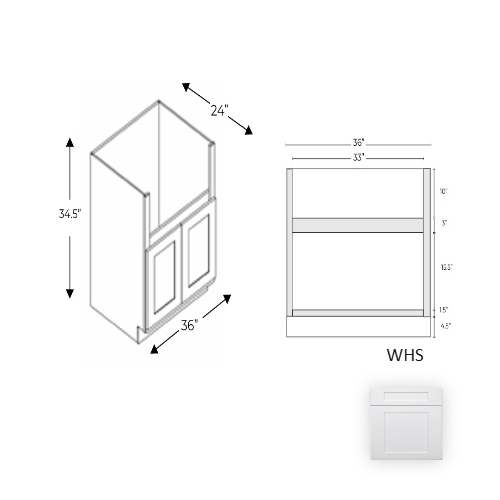 Framed Shaker Premium Wood White Shaker Base Cabinet Natural clear coat 1