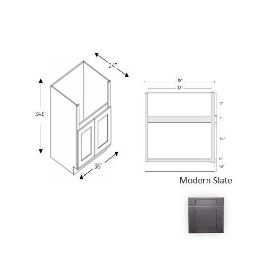 Framed Shaker Deluxe Wood Modern Slate Base Cabinet Natural clear coat 1