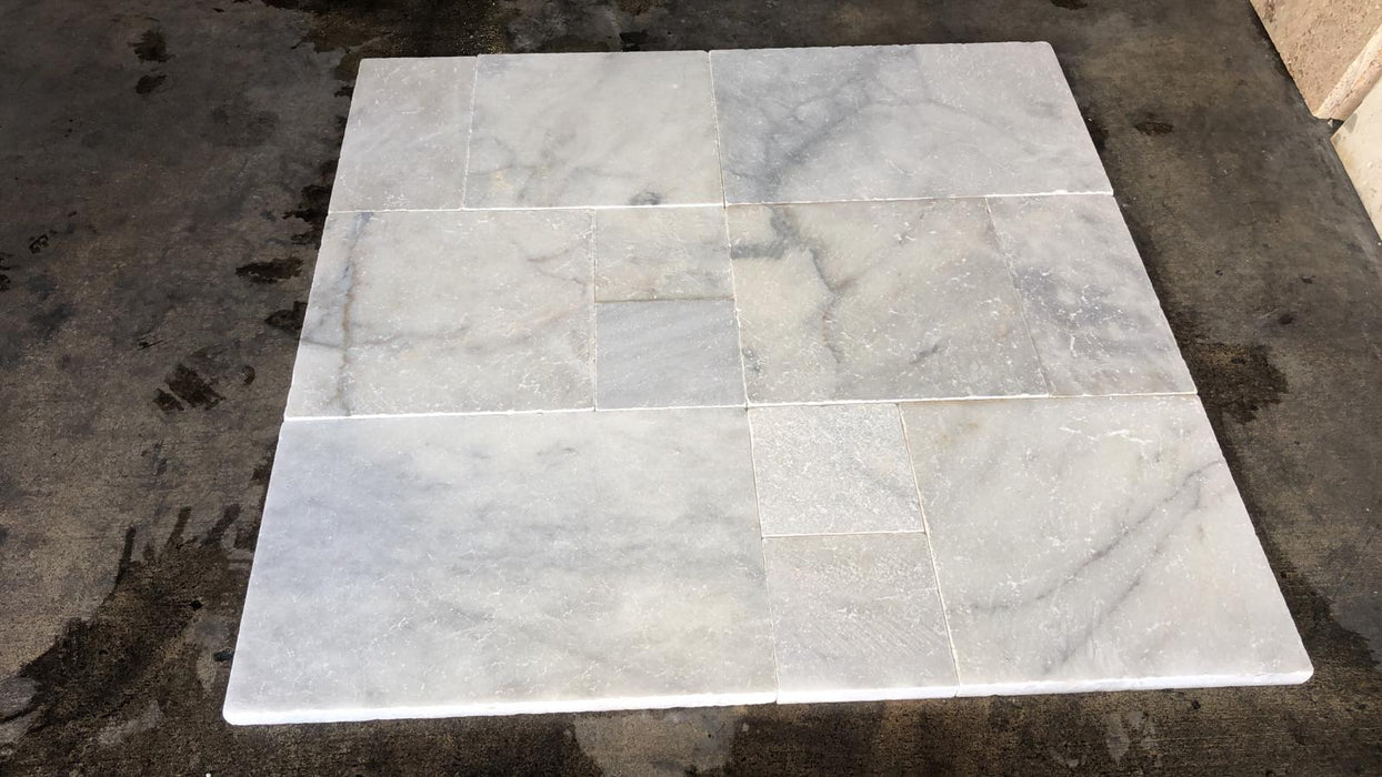 Fantasy White Tumbled Marble Versailles Pattern