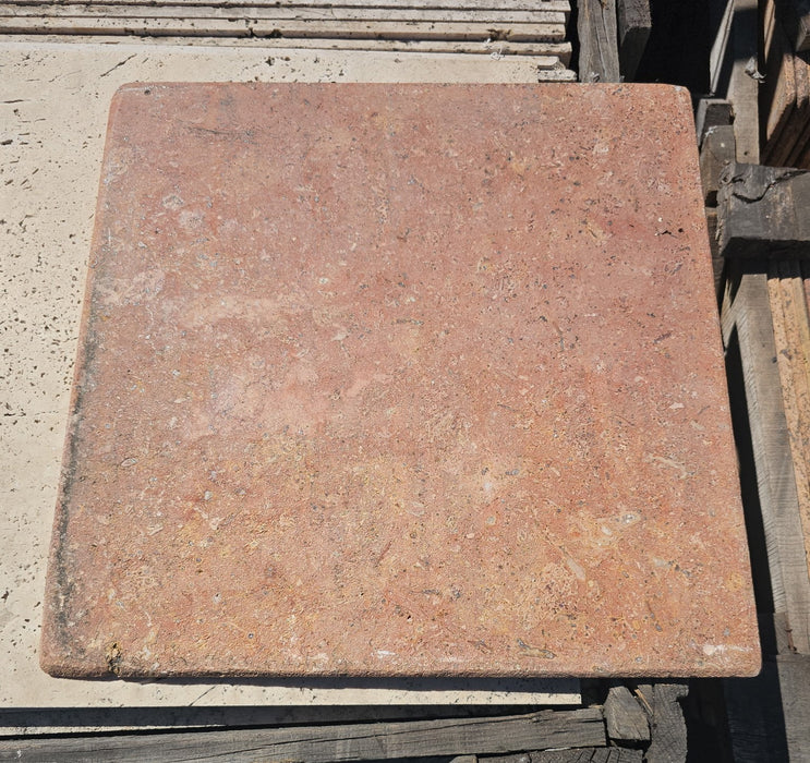 Farini Pink Tumbled Travertine Tile - 16" x 16"