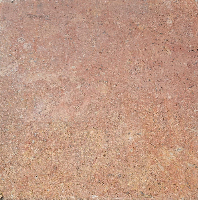 Full Tile Sample - Farini Pink Travertine Tile - 16" x 16" x 1/2" Tumbled