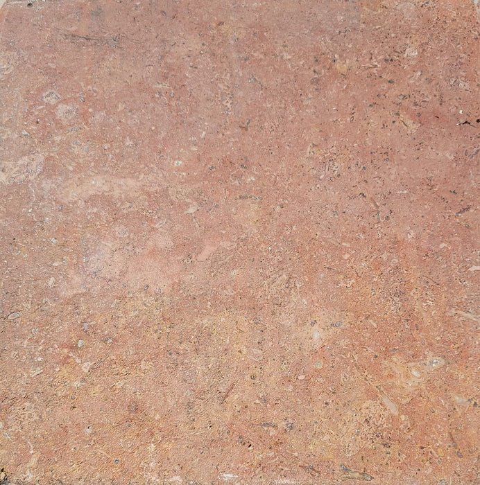 Farini Pink Tumbled Travertine Tile - 16" x 16" x 1/2"