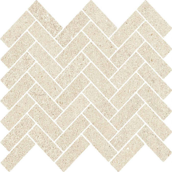 Full Sheet Sample - Feel Cream Spina Porcelain Mosaic - 12" x 12" x 10 MM Matte