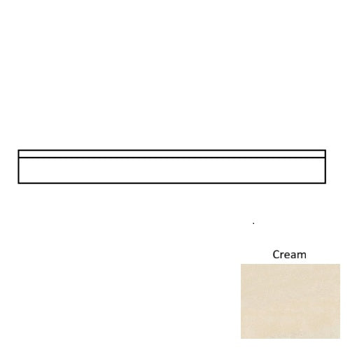 Full Liner Sample - Feel Cream Porcelain Bullnose - 3" x 24" x 10 MM Matte