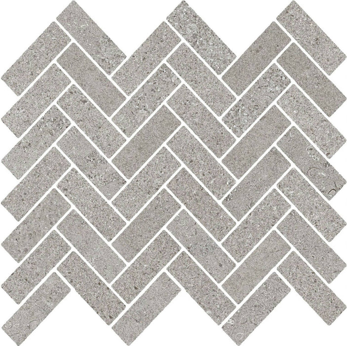 Full Sheet Sample - Feel Grey Spina Porcelain Mosaic - 12" x 12" x 10 MM Matte