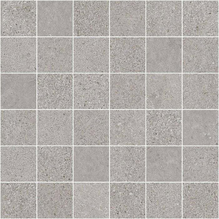 Full Sheet Sample - Feel Grey Porcelain Mosaic - 12" x 12" x 10 MM Matte