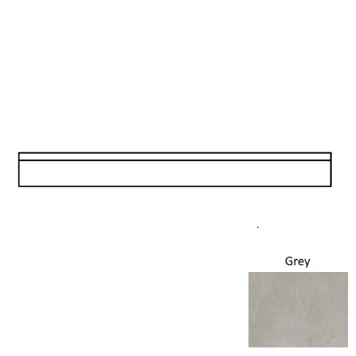 Full Liner Sample - Feel Grey Porcelain Bullnose - 3" x 24" x 10 MM Matte