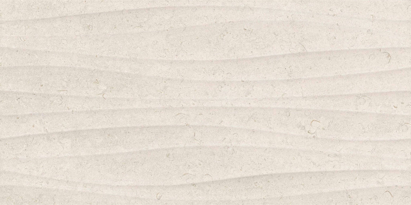 Full Tile Sample - Feel Ivory Waves Porcelain Tile - 12" x 24" x 10 MM Matte