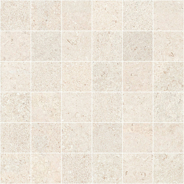 Full Sheet Sample - Feel Ivory Porcelain Mosaic - 12" x 12" x 10 MM Matte