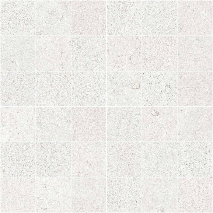 Full Sheet Sample - Feel White Porcelain Mosaic - 12" x 12" x 10 MM Matte