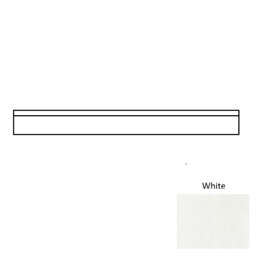 Full Liner Sample - Feel White Porcelain Bullnose - 3" x 24" x 10 MM Matte