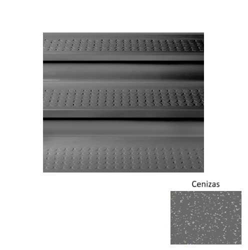 Cenizas Raised Circles Rubber Stair Tread with Riser 1