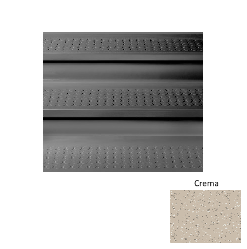 Crema Raised Circles Rubber Stair Tread with Riser 1