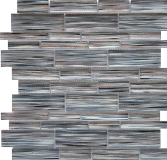 Full Sheet Sample - Aquatica Altona Freeport Multi Linear Glass Mosaic - 11.75" x 11.75" Glossy