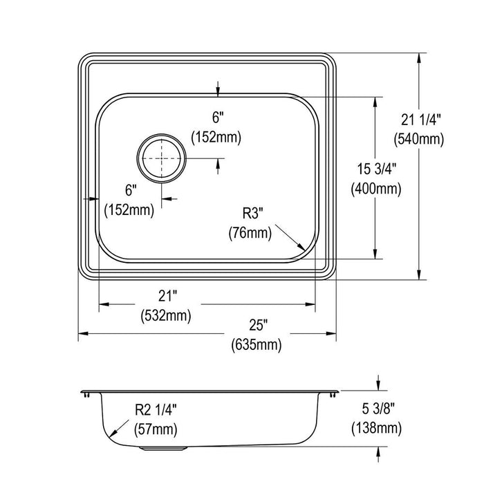 Dayton Stainless Steel Kitchen Sink 12