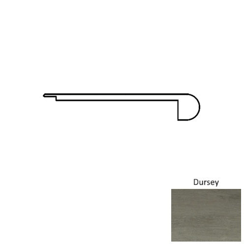 Garnet Vinyl Dursey Round Flush Stair Nose Mineral Enhanced UV Coating 1