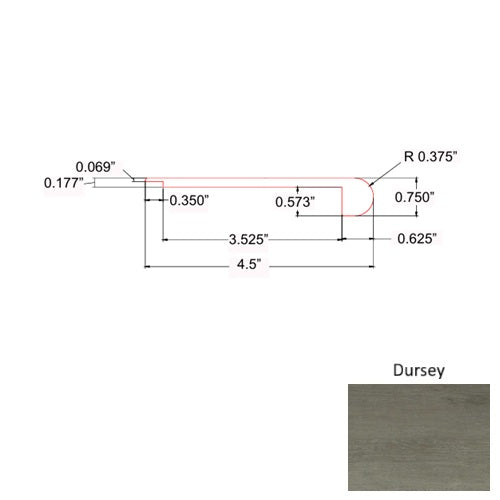 Garnet Vinyl Dursey Round Flush Stair Nose Mineral Enhanced UV Coating 1