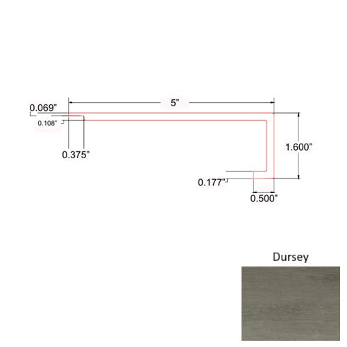 Garnet Vinyl Dursey Square Flush Stair Nose Mineral Enhanced UV Coating 1
