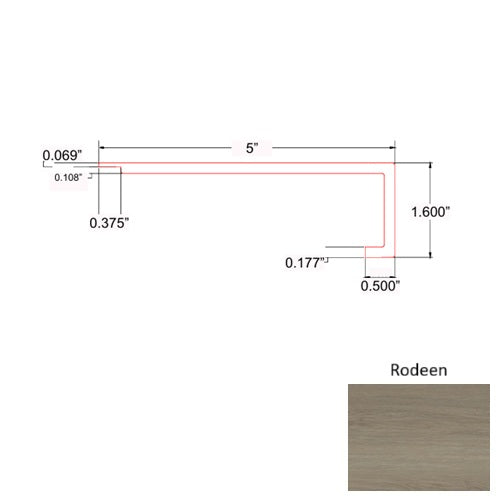 Garnet Vinyl Rodeen Square Flush Stair Nose Mineral Enhanced UV Coating 1