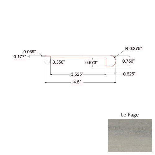 Jasper Vinyl Le Page Round Flush Stair Nose Commercial Ceramic Bead UV Coating 1