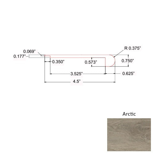 Opal Vinyl Arctic Round Flush Stair Nose Quartz Enhanced UV Coating 1