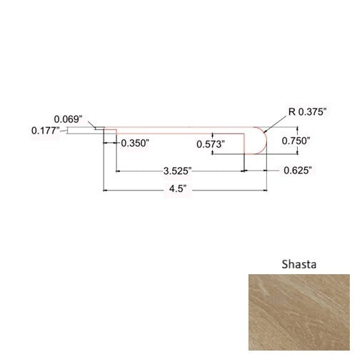 Opal Vinyl Shasta Round Flush Stair Nose Quartz Enhanced UV Coating 1