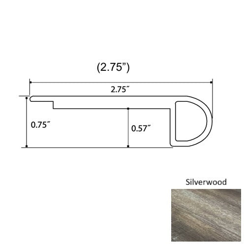 Opal Vinyl Silverwood Round Flush Stair Nose Quartz Enhanced UV Coating 1