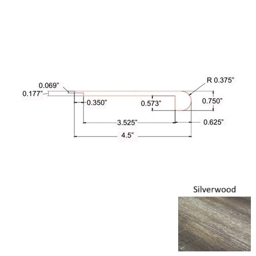 Opal Vinyl Silverwood Round Flush Stair Nose Quartz Enhanced UV Coating 1