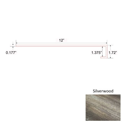 Opal Vinyl Silverwood Square Stair Tread Quartz Enhanced UV Coating 1