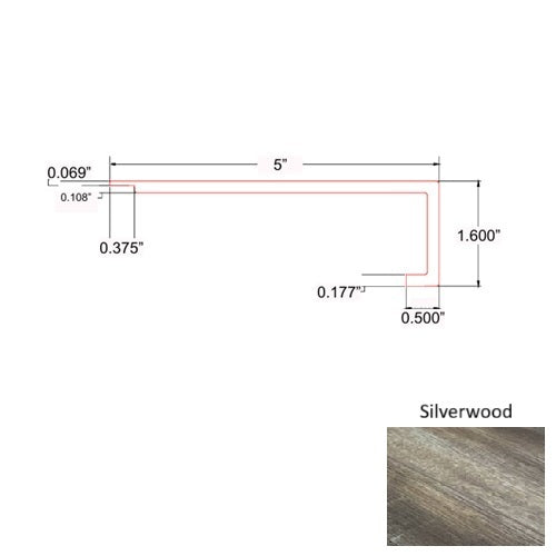 Opal Vinyl Silverwood Square Flush Stair Nose Quartz Enhanced UV Coating 1