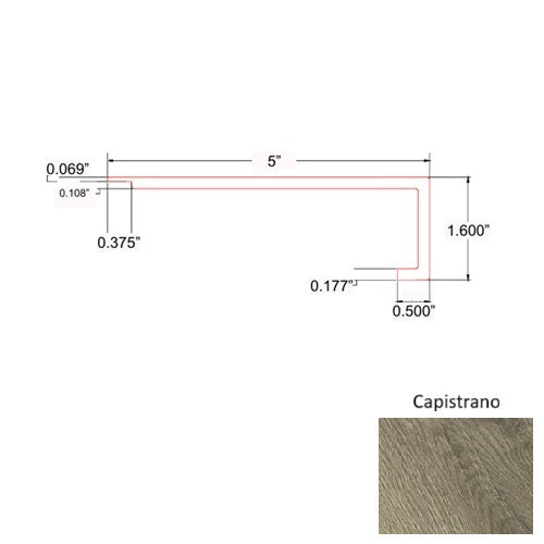 Topaz Vinyl Capistrano Square Flush Stair Nose Quartz Enhanced UV Coating 1