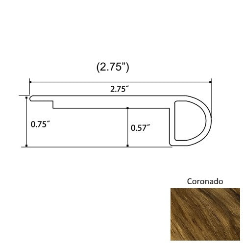 Topaz Vinyl Coronado Round Flush Stair Nose Quartz Enhanced UV Coating 1