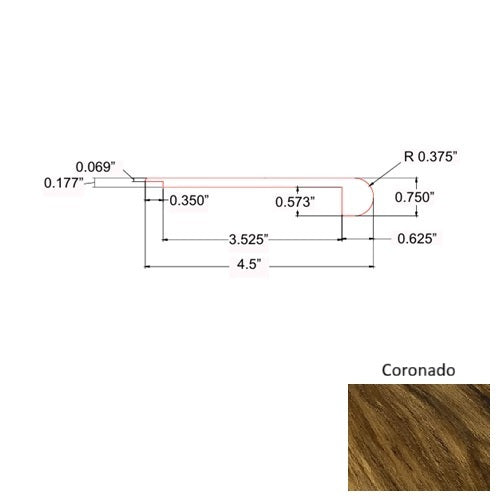 Topaz Vinyl Coronado Round Flush Stair Nose Quartz Enhanced UV Coating 1