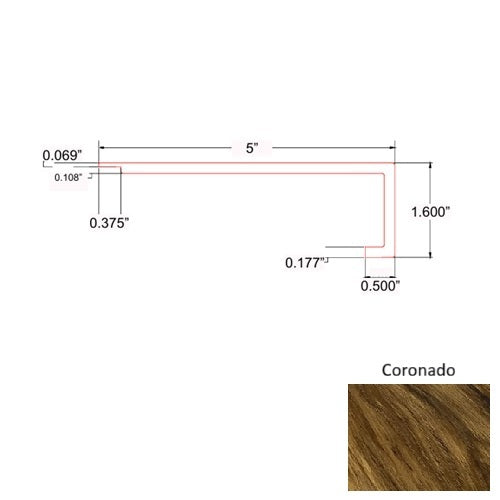 Topaz Vinyl Coronado Square Flush Stair Nose Quartz Enhanced UV Coating 1