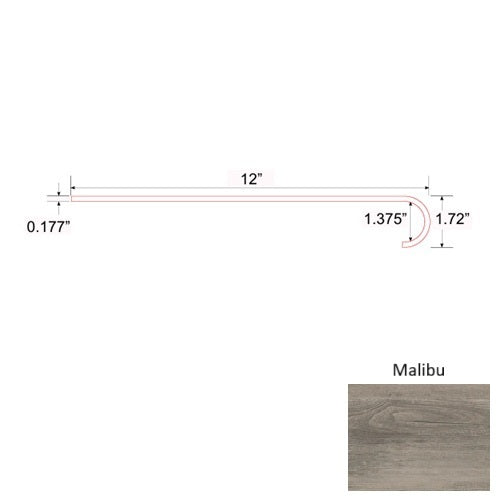Topaz Vinyl Malibu Round Stair Tread Quartz Enhanced UV Coating 1