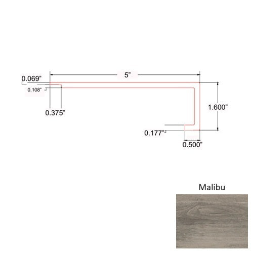 Topaz Vinyl Malibu Square Flush Stair Nose Quartz Enhanced UV Coating 1