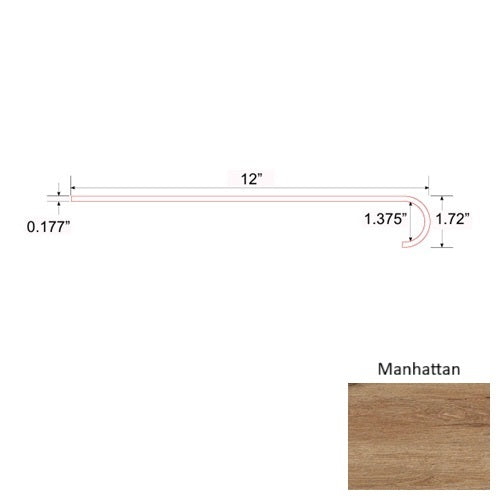 Topaz Vinyl Manhattan Round Stair Tread Quartz Enhanced UV Coating 1