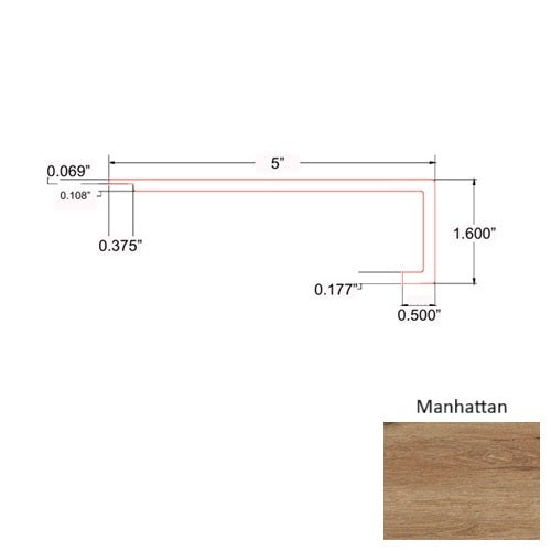 Topaz Vinyl Manhattan Square Flush Stair Nose Quartz Enhanced UV Coating 1