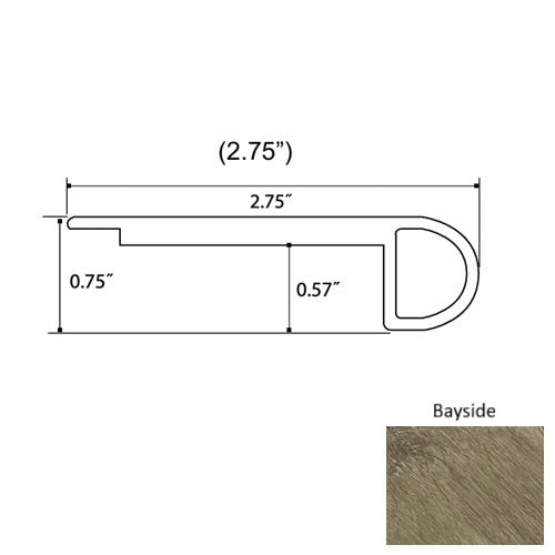 Topaz Vinyl Bayside Round Flush Stair Nose Quartz Enhanced UV Coating 1