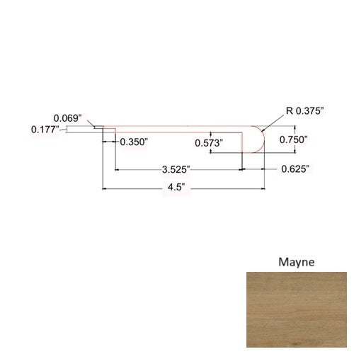 Crystal Vinyl Mayne Round Flush Stair Nose Mineral Enhanced UV Coating 1