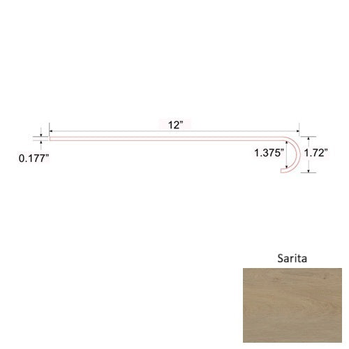 Crystal Vinyl Sarita Round Stair Tread Mineral Enhanced UV Coating 1