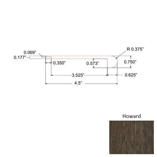 Onyx Vinyl Howard Round Flush Stair Nose Quartz Enhanced UV Coating 1