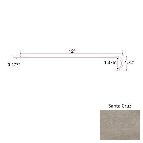 Onyx Vinyl Santa Cruz Round Stair Tread Quartz Enhanced UV Coating 1