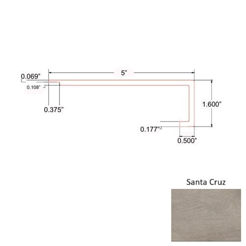 Onyx Vinyl Santa Cruz Square Flush Stair Nose Quartz Enhanced UV Coating 1