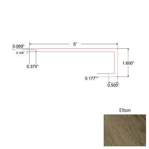 Sapphire Vinyl Elton Square Flush Stair Nose Quartz Enhanced UV Coating 1