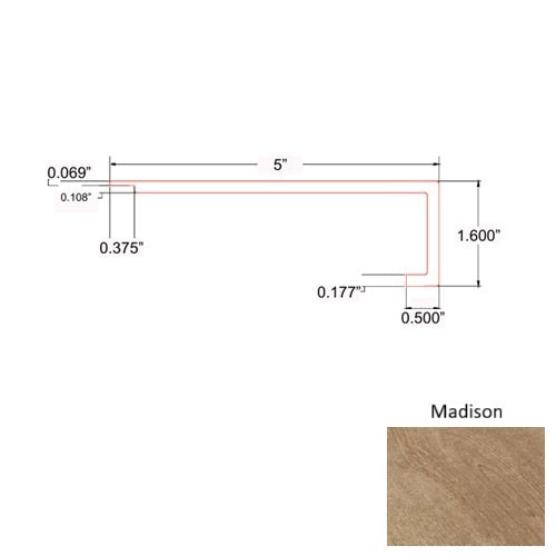 Sapphire Vinyl Madison Square Flush Stair Nose Quartz Enhanced UV Coating 1