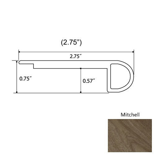 Sapphire Vinyl Mitchell Round Flush Stair Nose Quartz Enhanced UV Coating 1